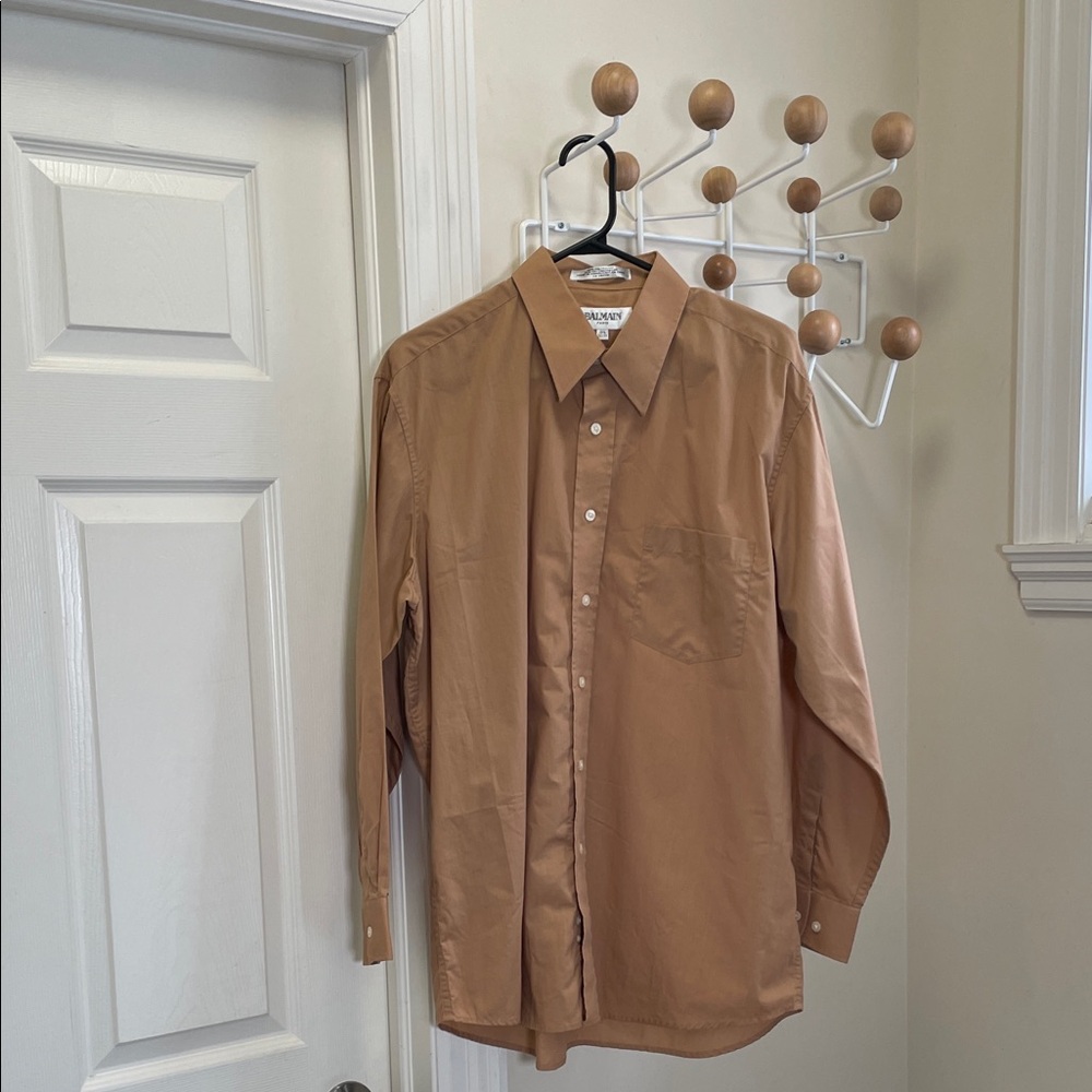 Balmain - Classic Old Money Button Down Long Sleeve Shirt - Orange - XL